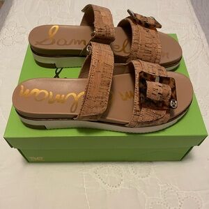 Sam Edelman Adrianna Cork Buckle Sandals Sz 8